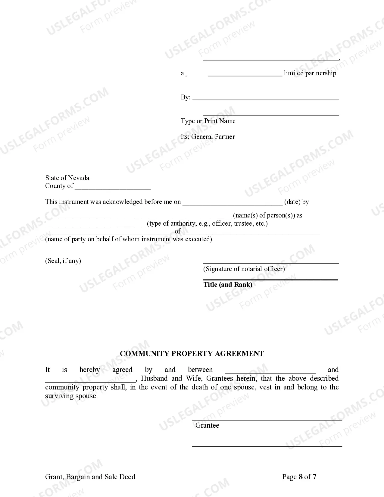 Preview Warranty Deed from Limited Partnership or LLC is the Grantor, or Grantee