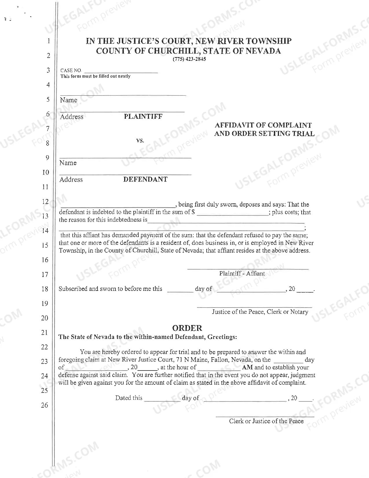 Preview Small Claims Application Form