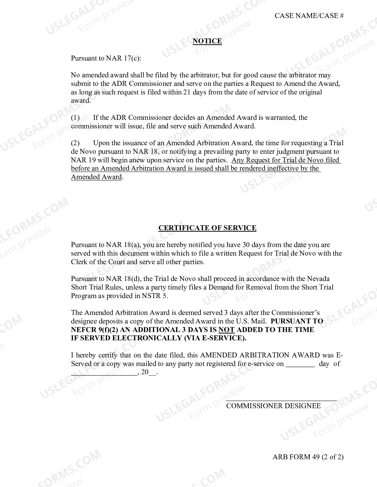 Preview Amended Arbitration Award