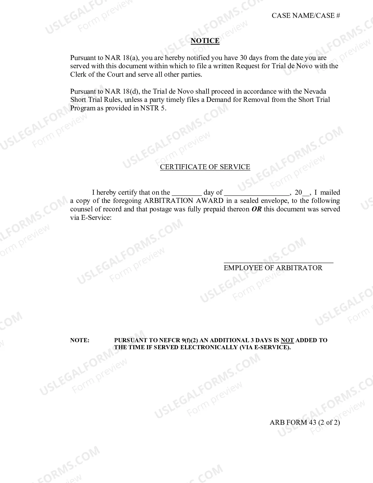 Preview Arbitration Award
