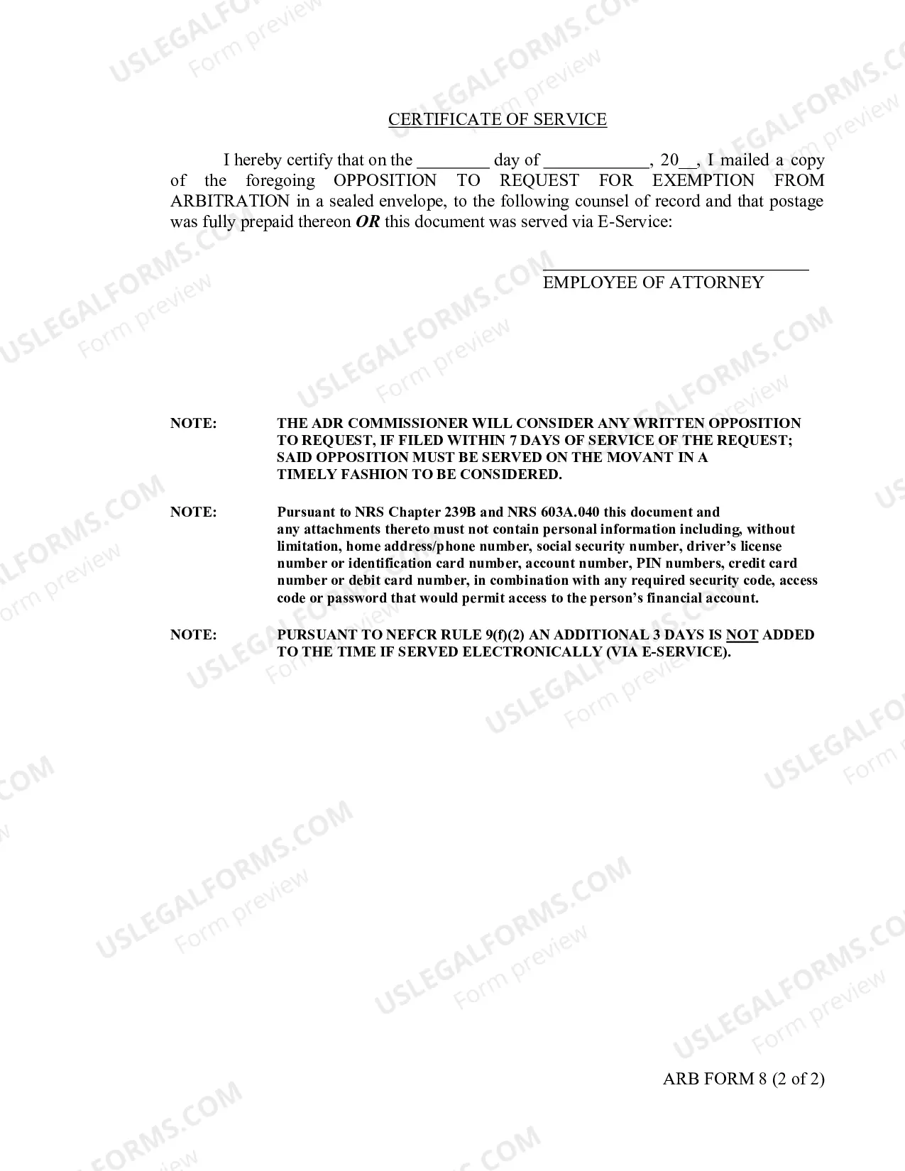 Preview Opposition To Request For Exemption
