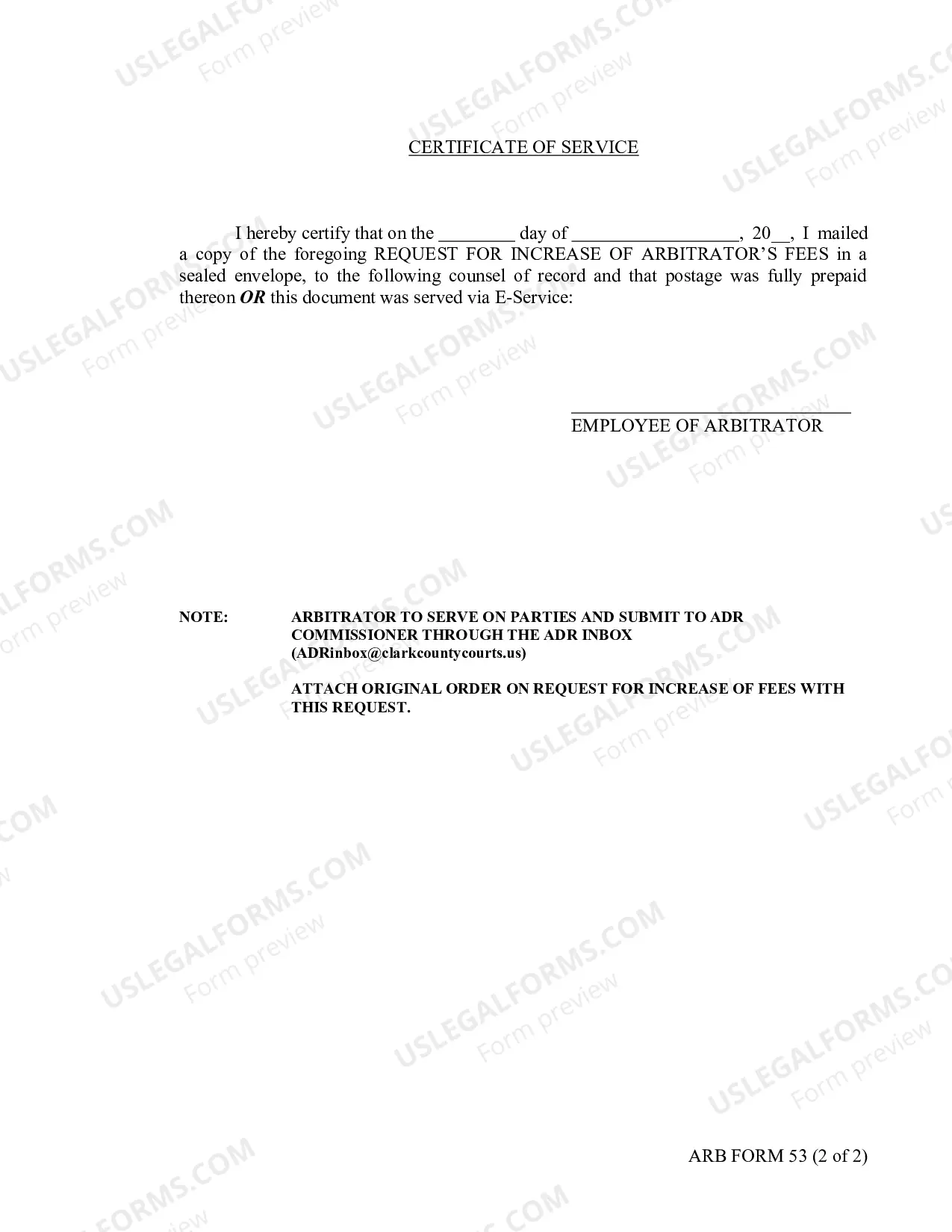 Preview Request For Increase of Arbitrators Fees