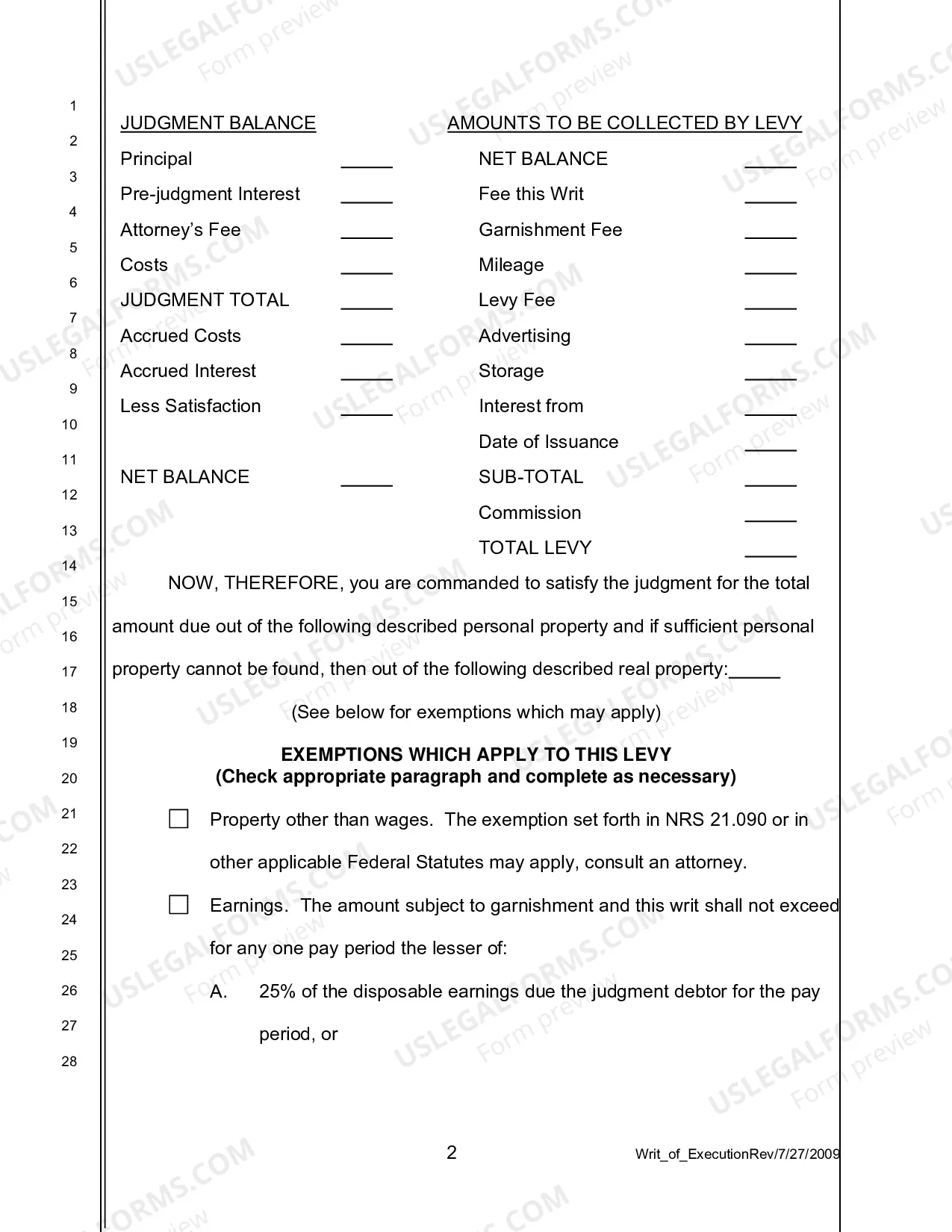 Preview Writ of Execution