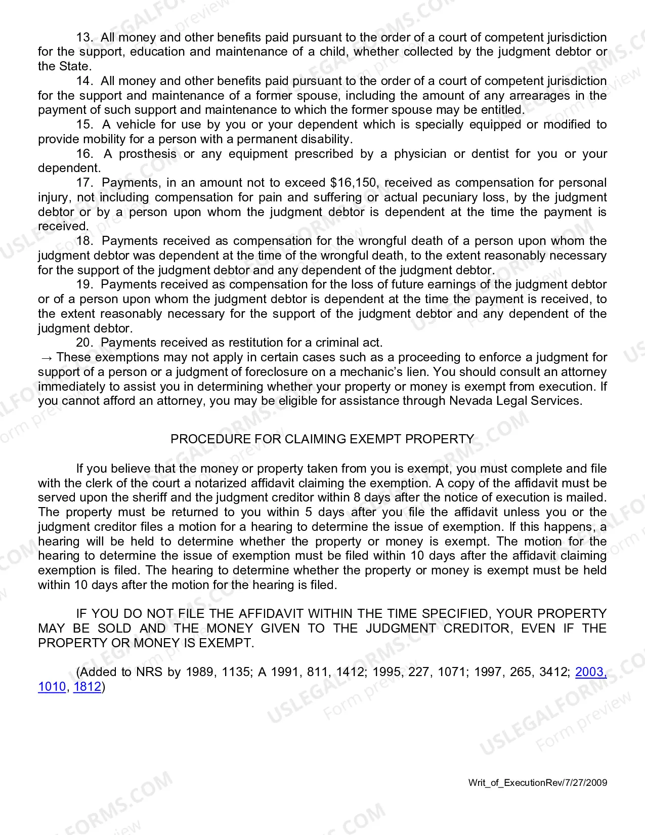 Preview Writ of Execution