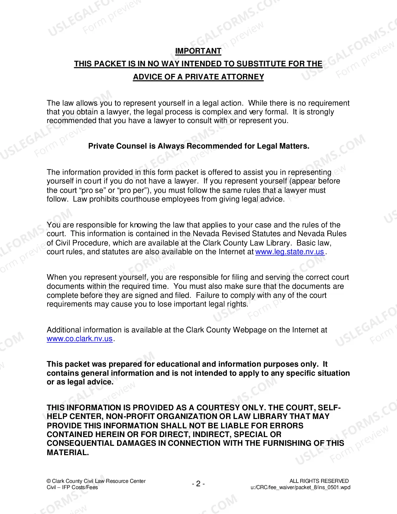 Preview Application to Proceed In Forma Pauperis and Order