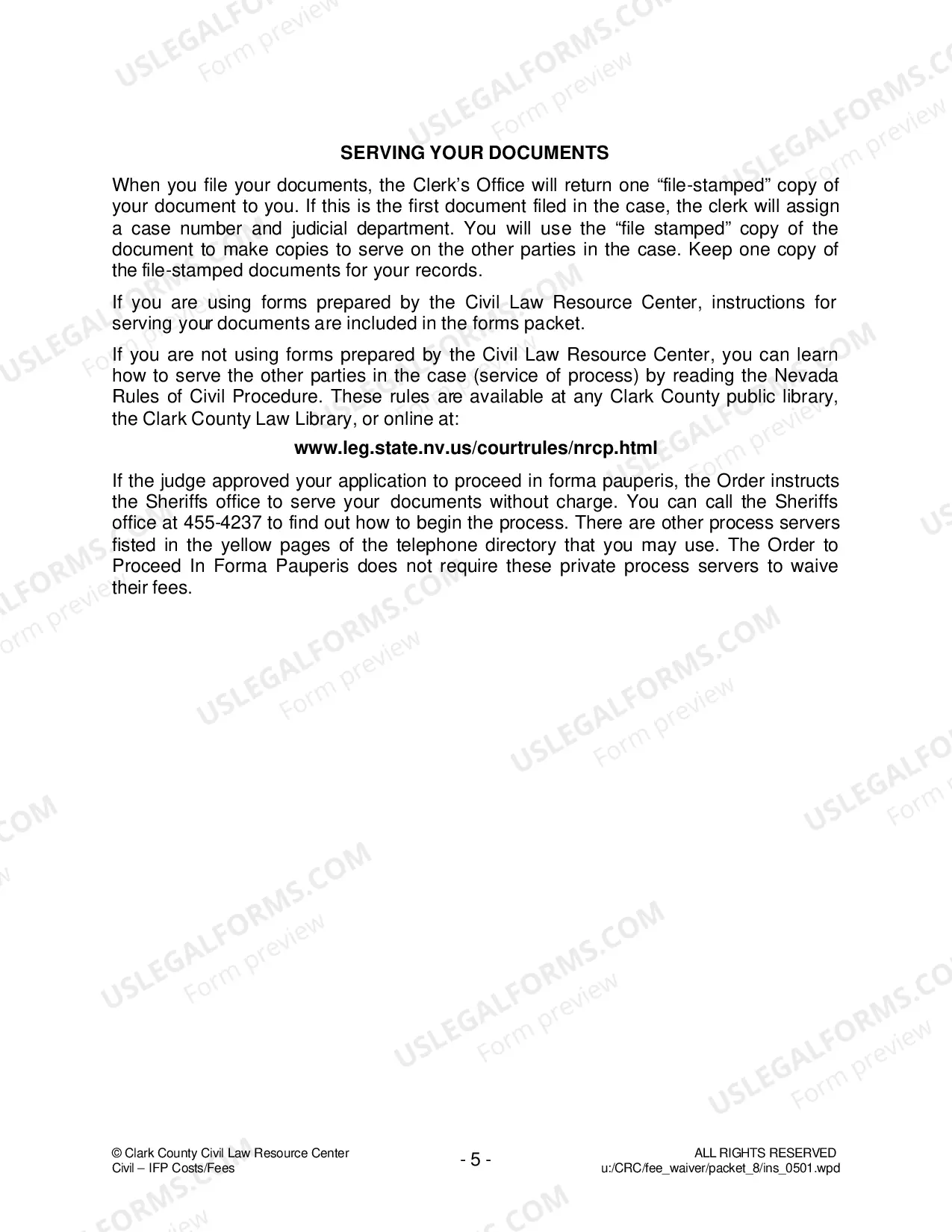 Preview Application to Proceed In Forma Pauperis and Order