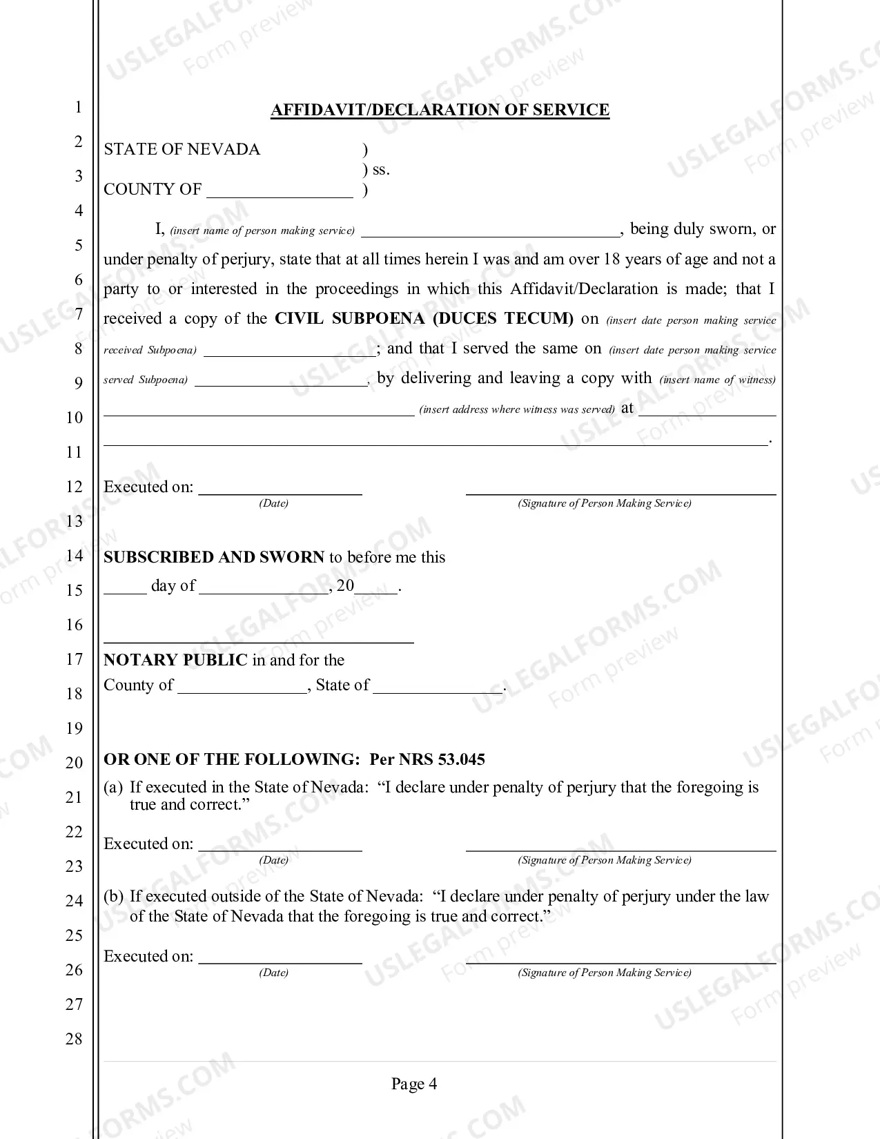 Preview Subpoena for Appearance at Trial or Hearing (with Documents)
