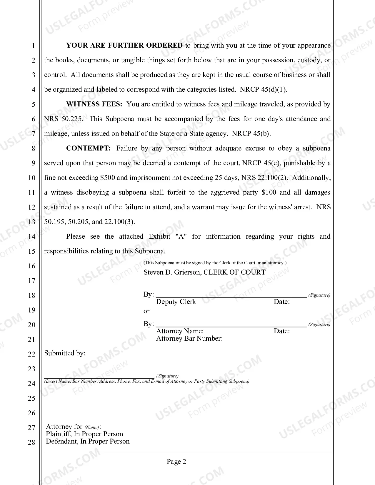 Preview Subpoena for Appearance at Deposition (with Documents)