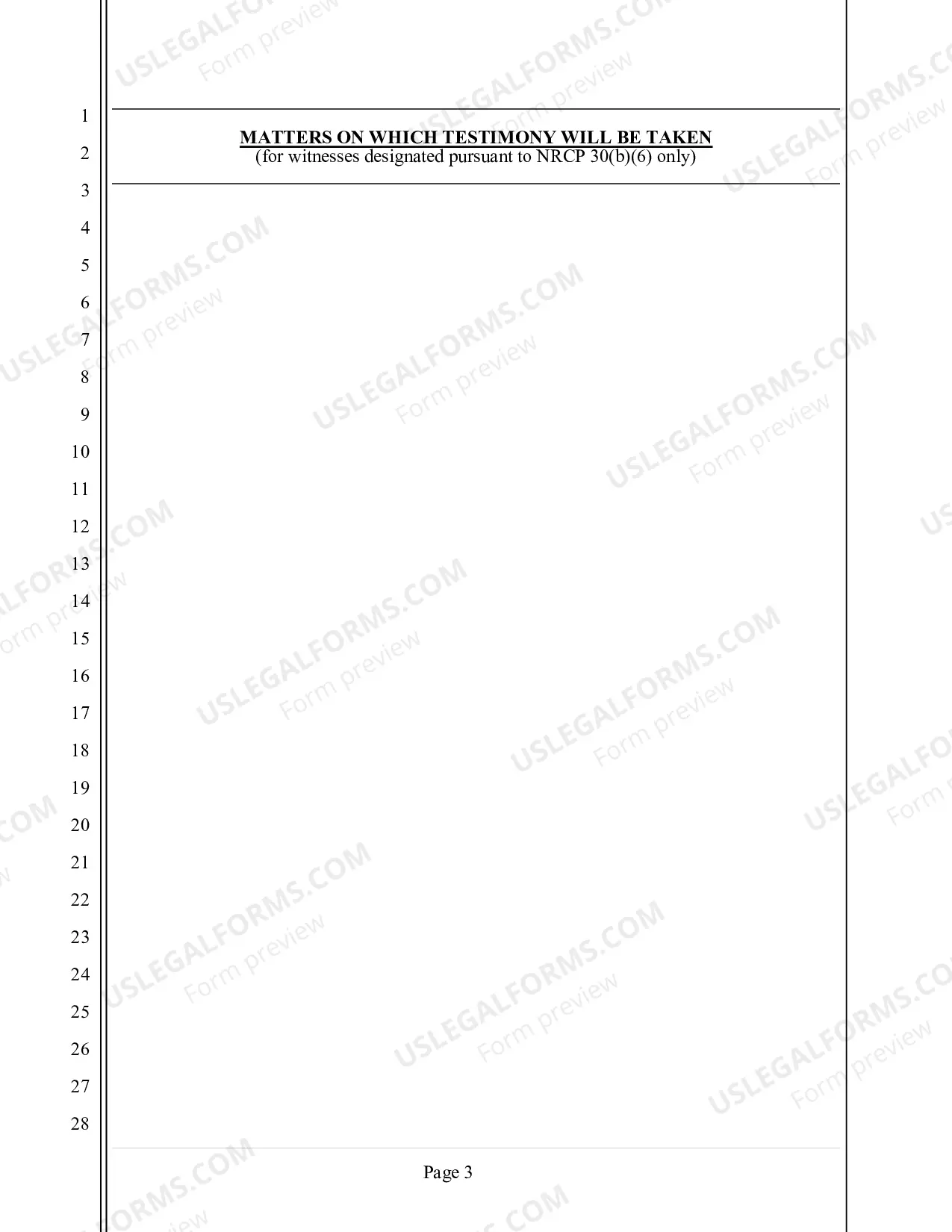 Preview Subpoena for Appearance at Deposition (without Documents)