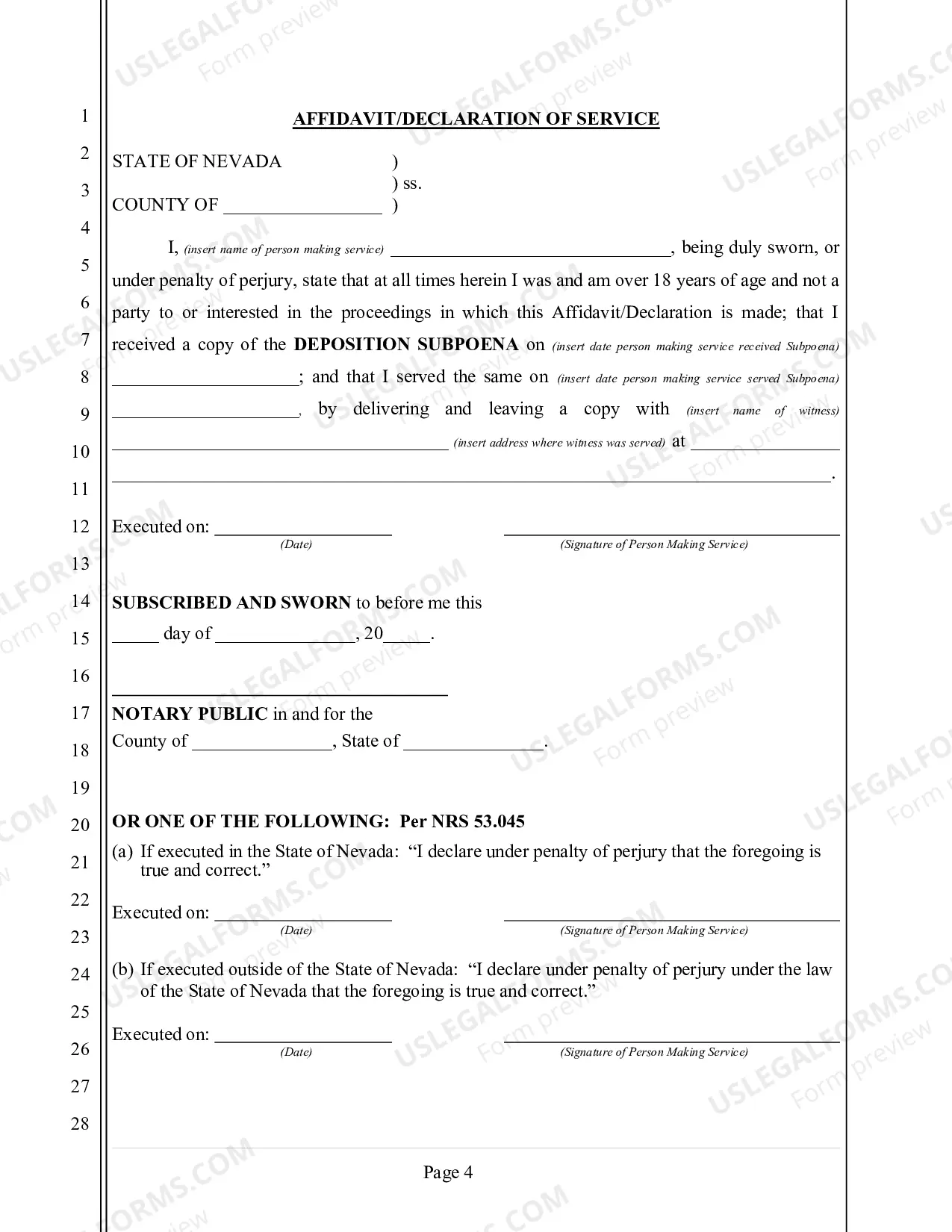 Preview Subpoena for Appearance at Deposition (without Documents)