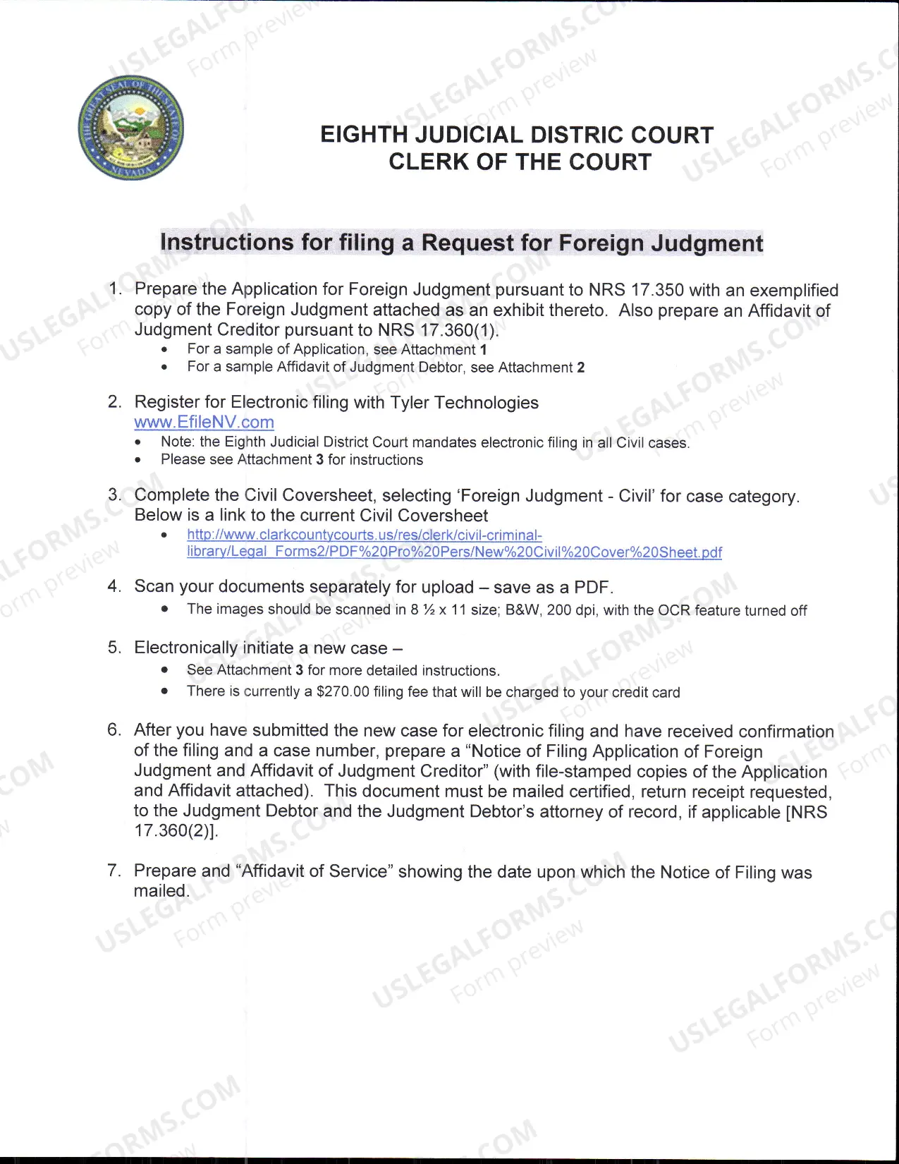 Preview Foreign Judgment Packet