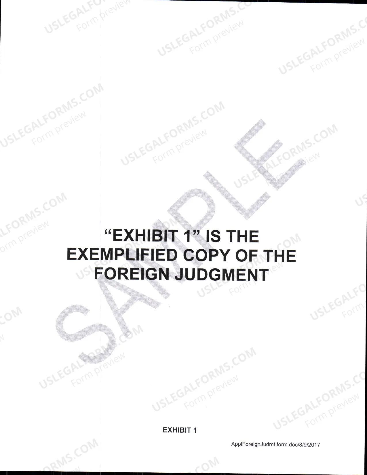 Preview Foreign Judgment Packet