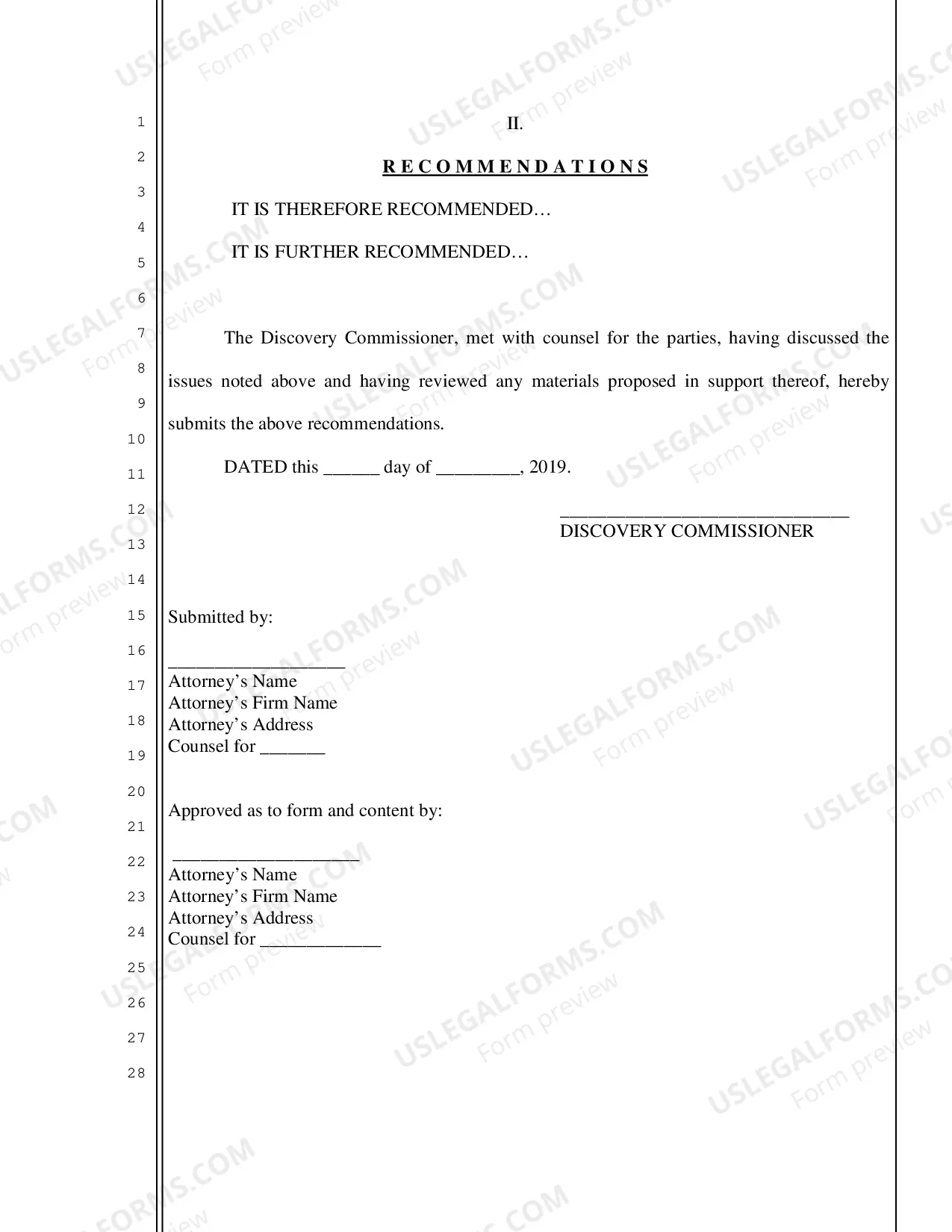 Preview Discovery Commissioners Report And Recommendations