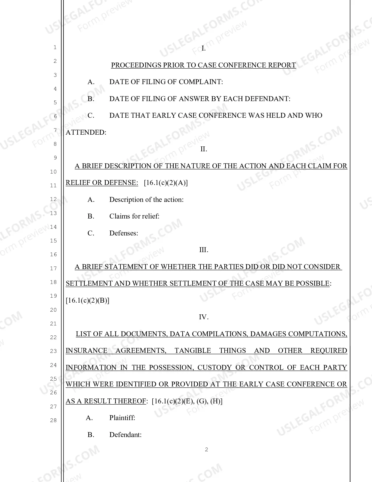 Preview Joint Case Conference Report Form