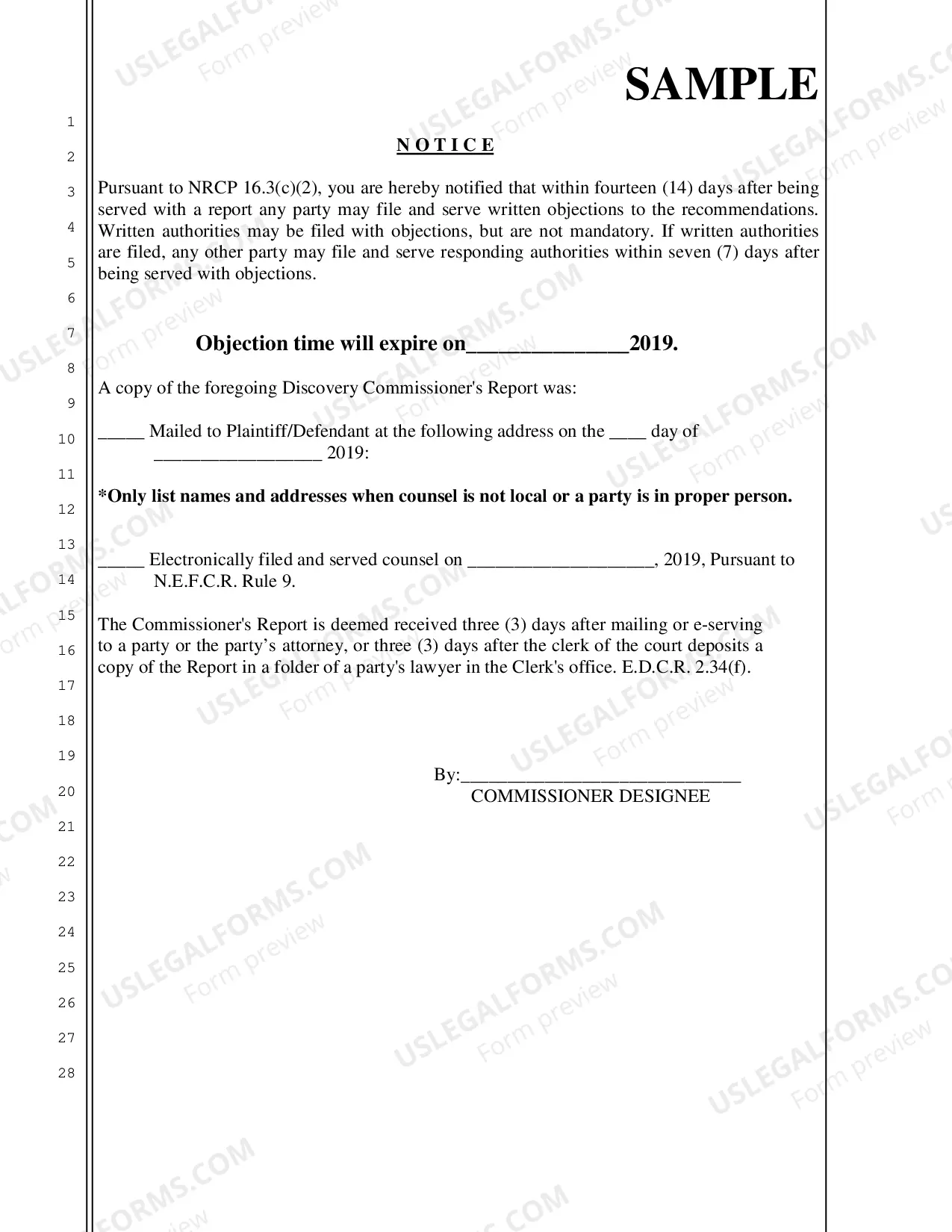 Preview Report and Recommendations Instructional Sample Packet