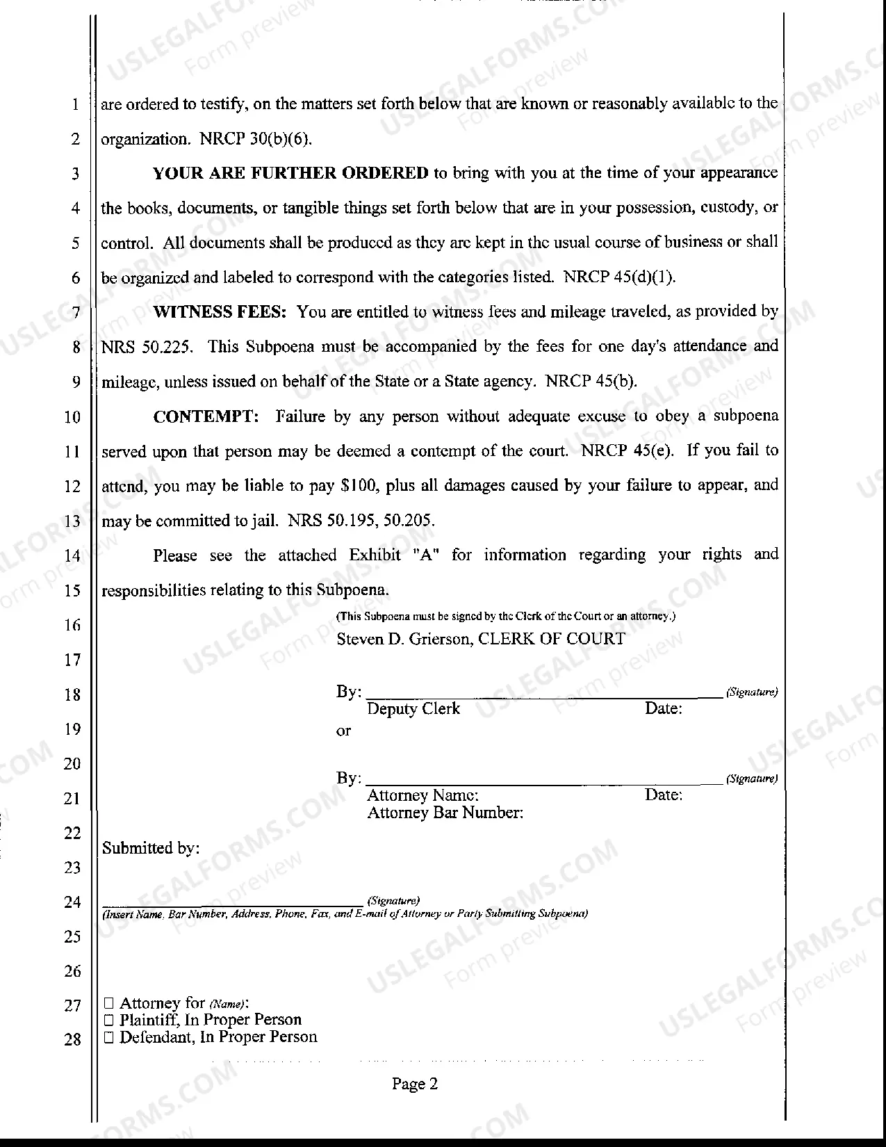 Preview Deposition Subpoena (Duces Tecum)