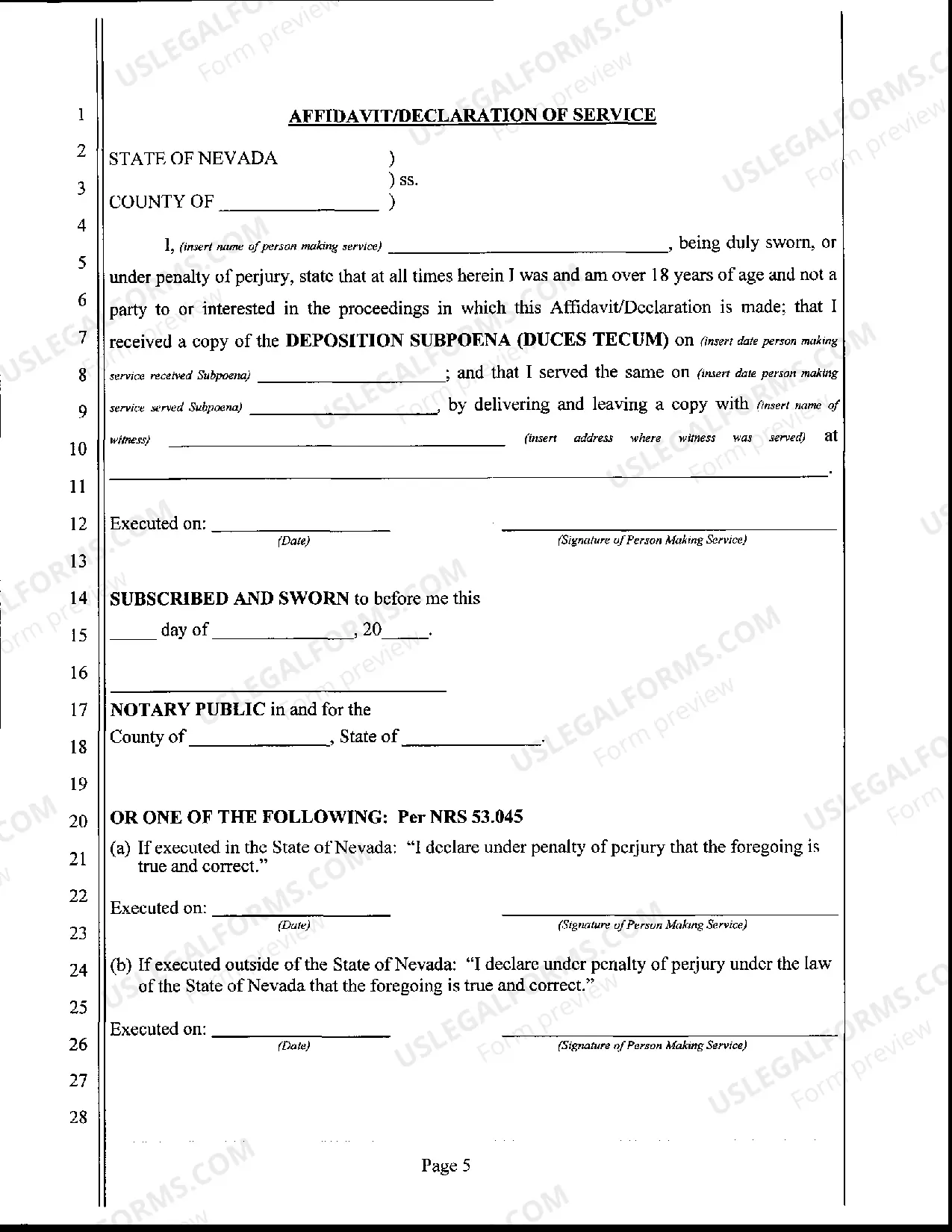 Preview Deposition Subpoena (Duces Tecum)