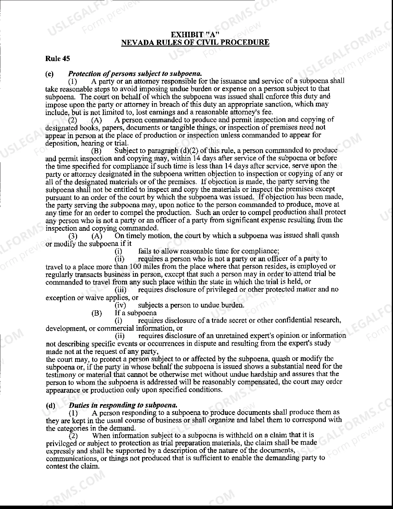 Preview Deposition Subpoena
