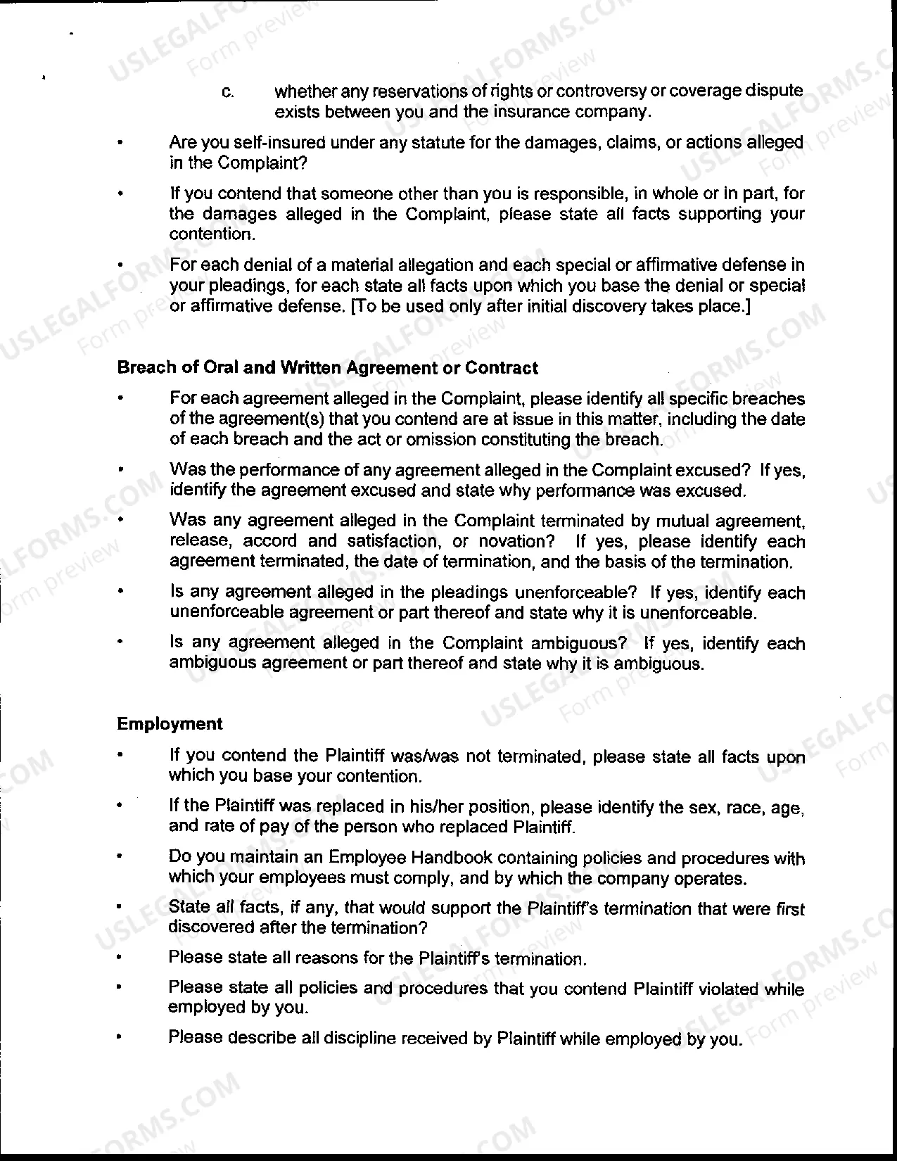 Preview Interrogatories