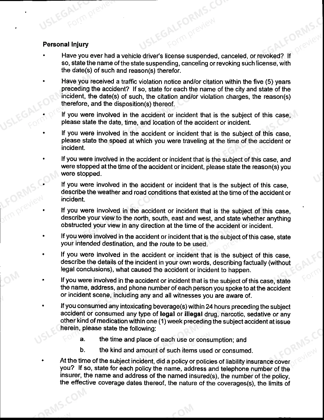 Preview Interrogatories