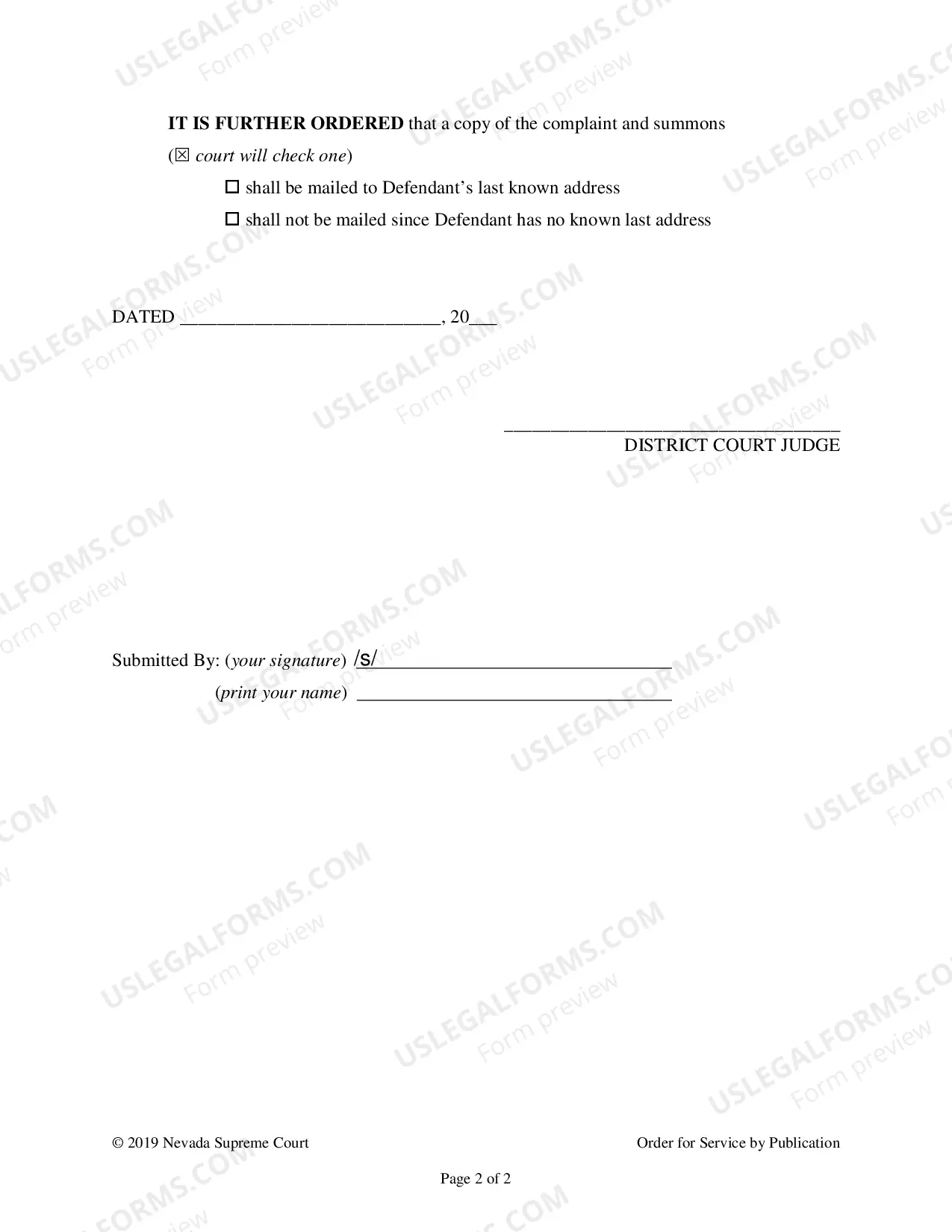 Preview Affidavit For Service By Publication