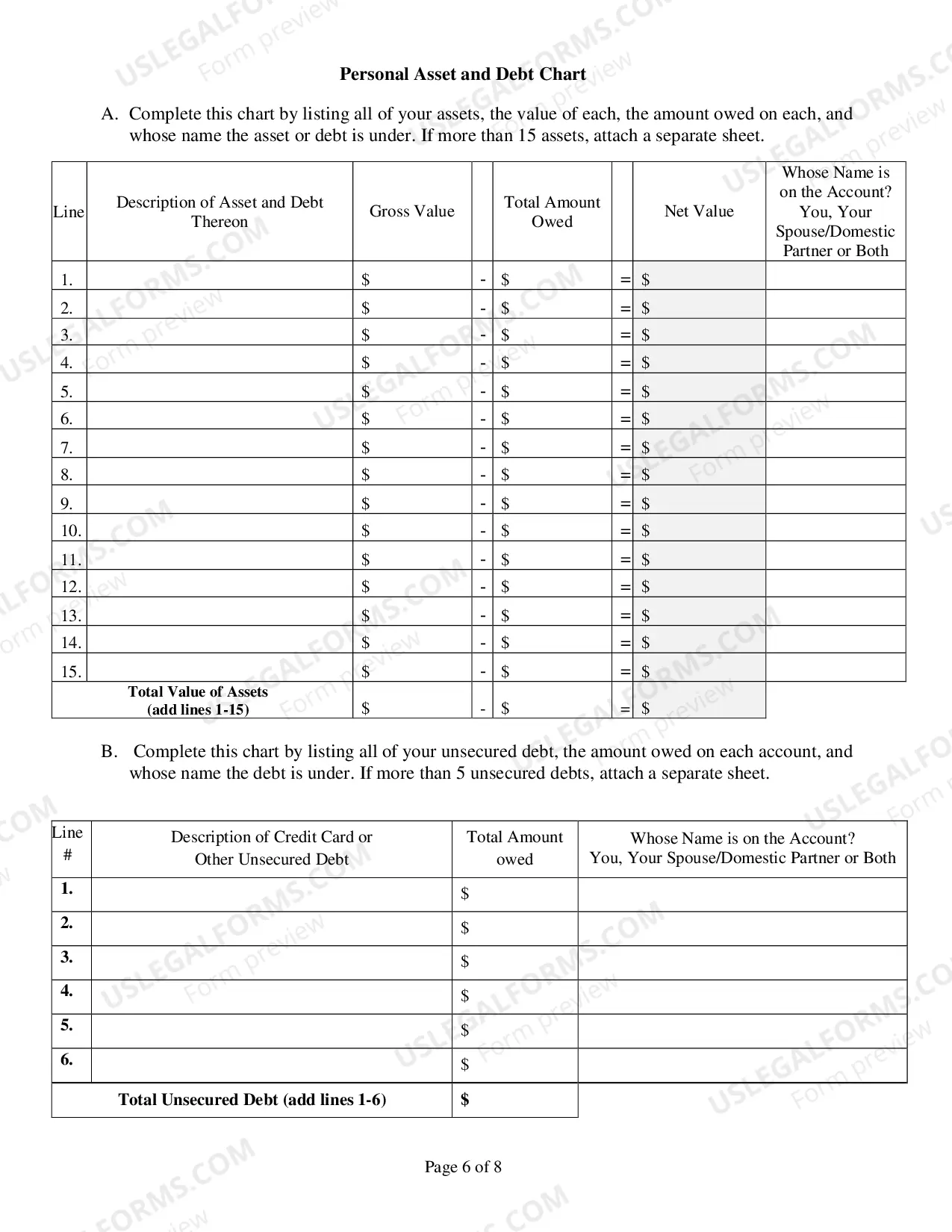 Preview Financial Disclosure Form