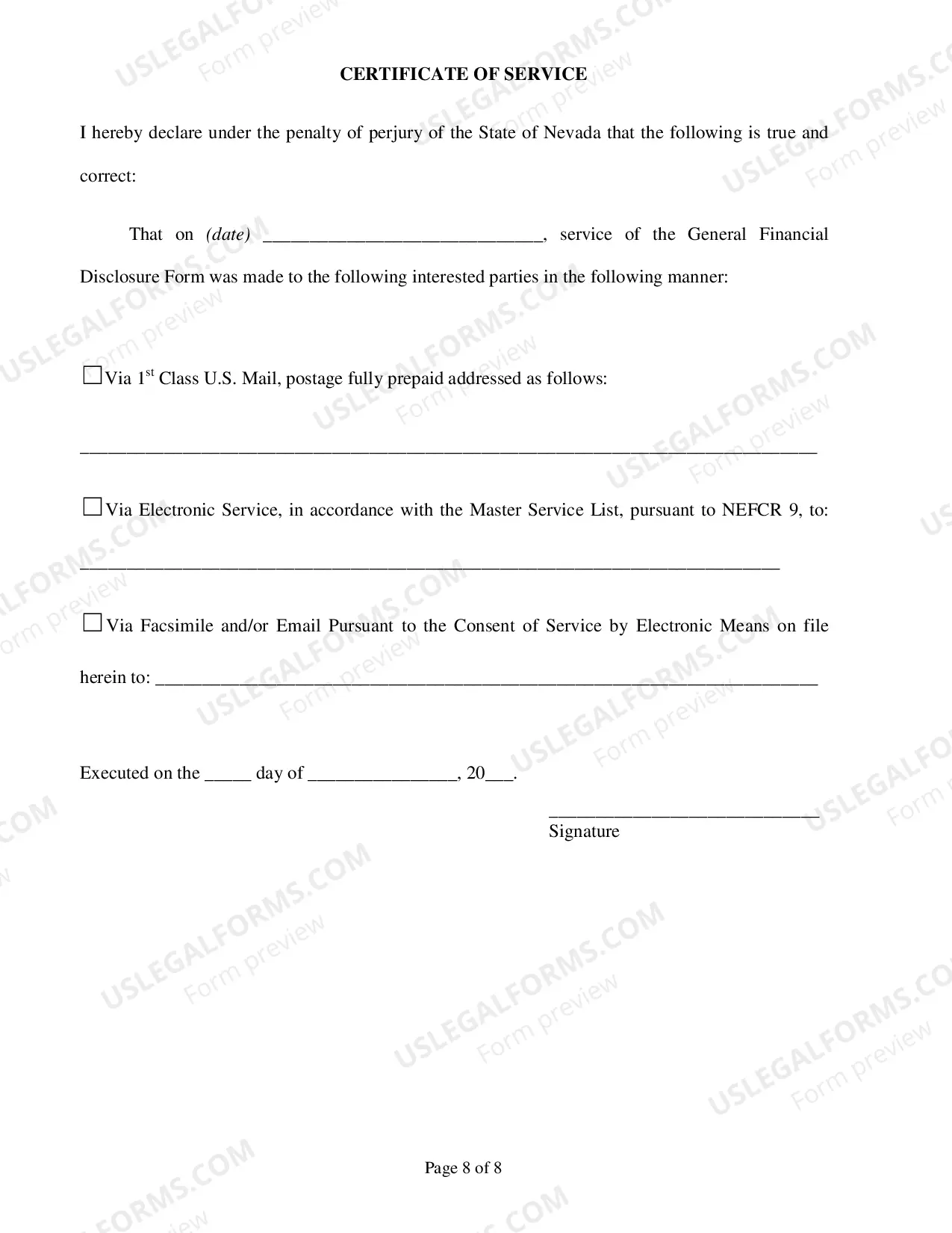 Preview Financial Disclosure Form