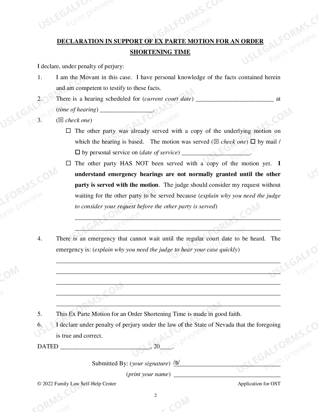 Preview Order Shortening Time Packet