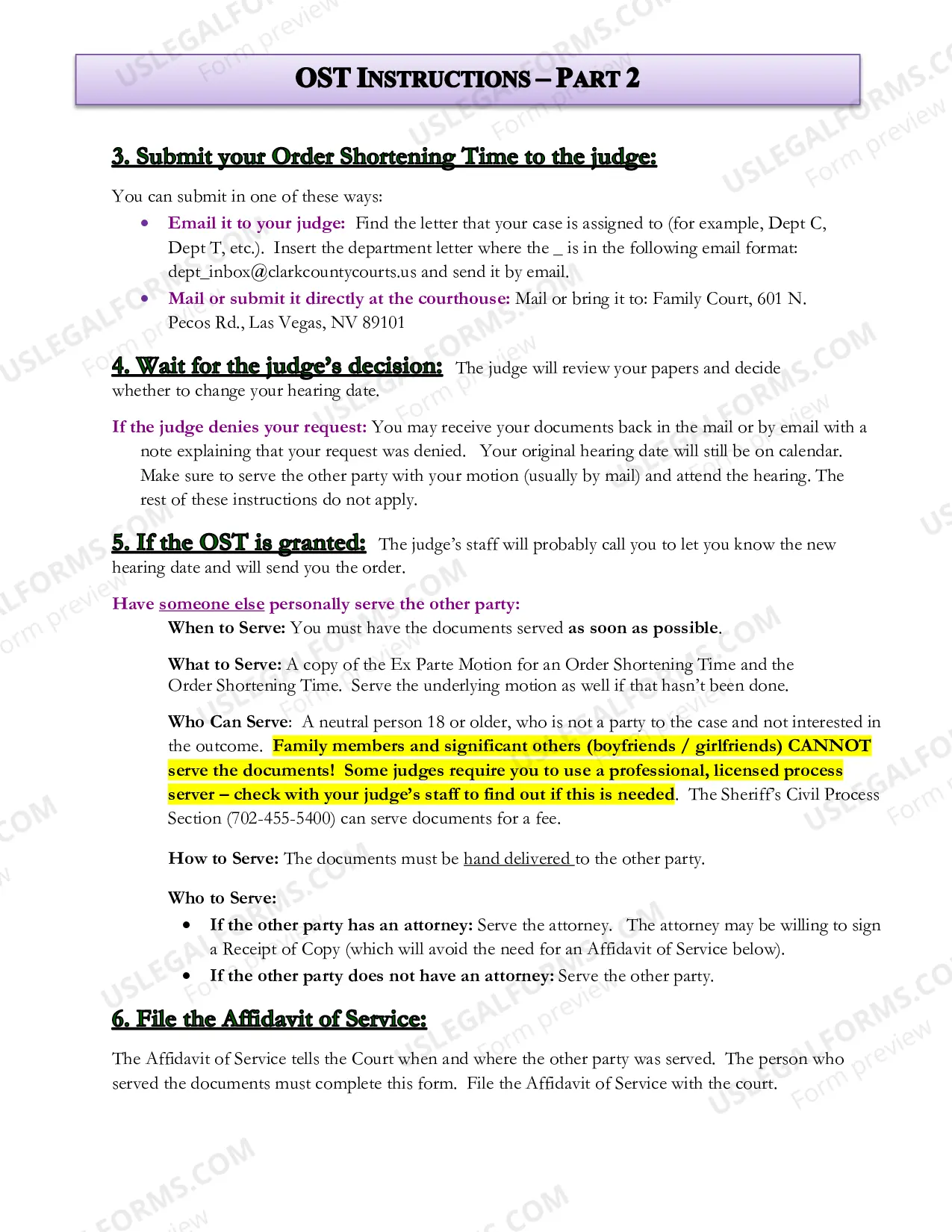 Preview Order Shortening Time Packet