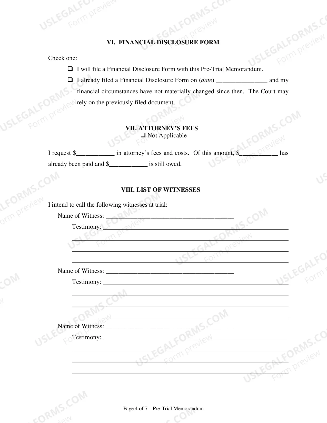 Preview Pre-Trial Memorandum