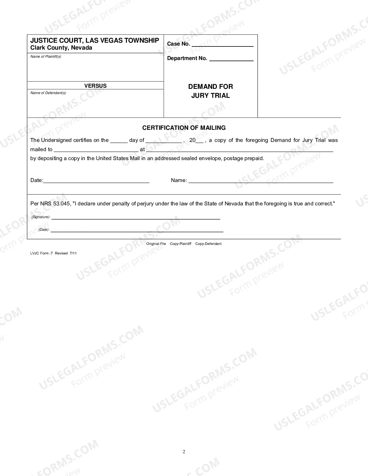 Preview Demand For Jury Trial