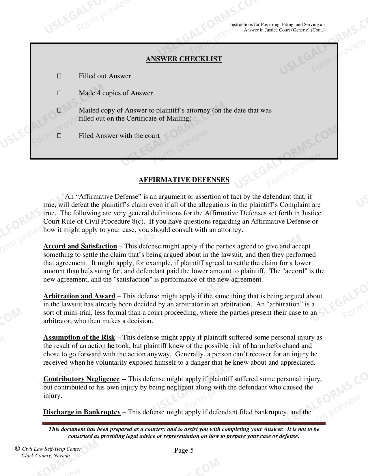 Preview Answer - Generic - Form Instructions