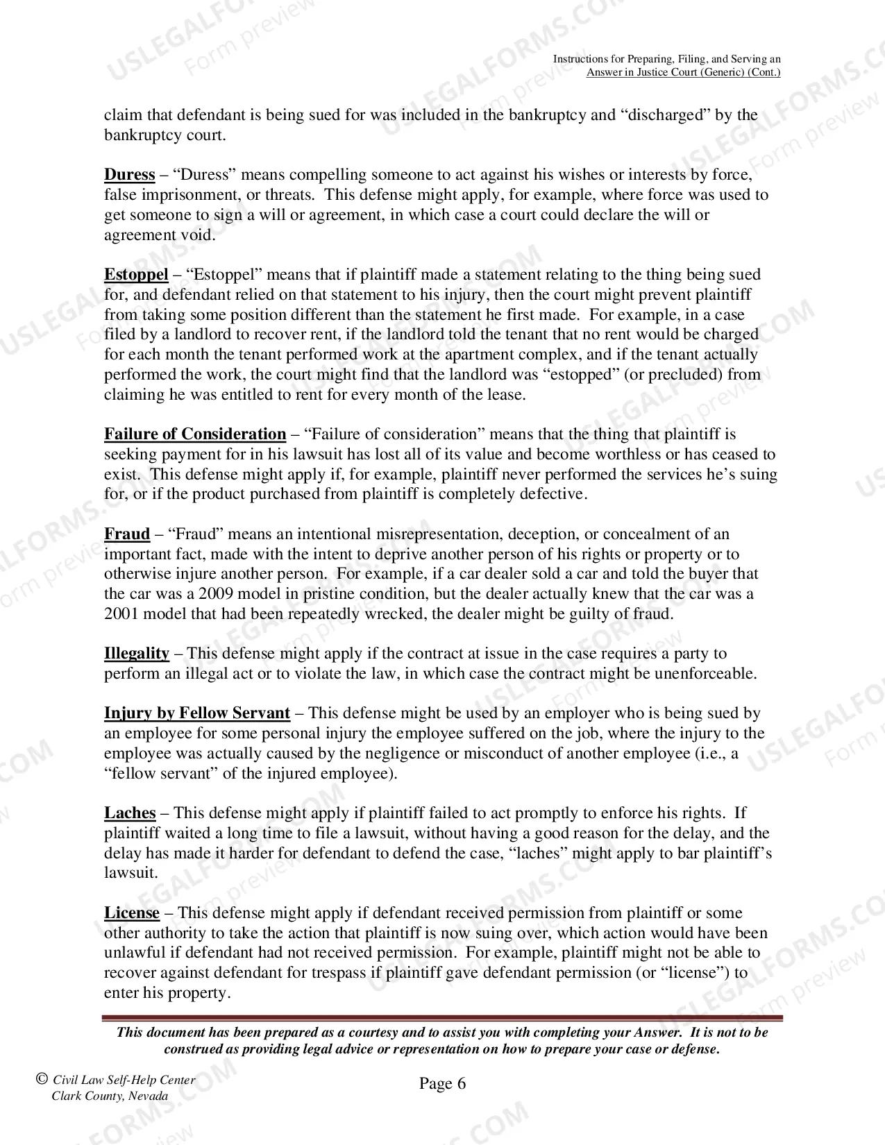 Preview Answer - Generic - Form Instructions