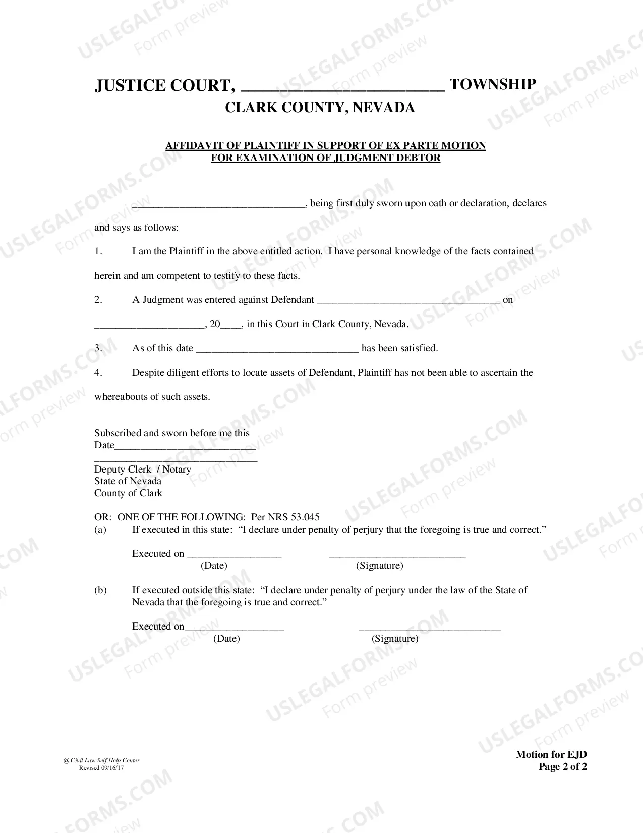 Preview Motion for Examination of Judgment Debtor - Fillable Form