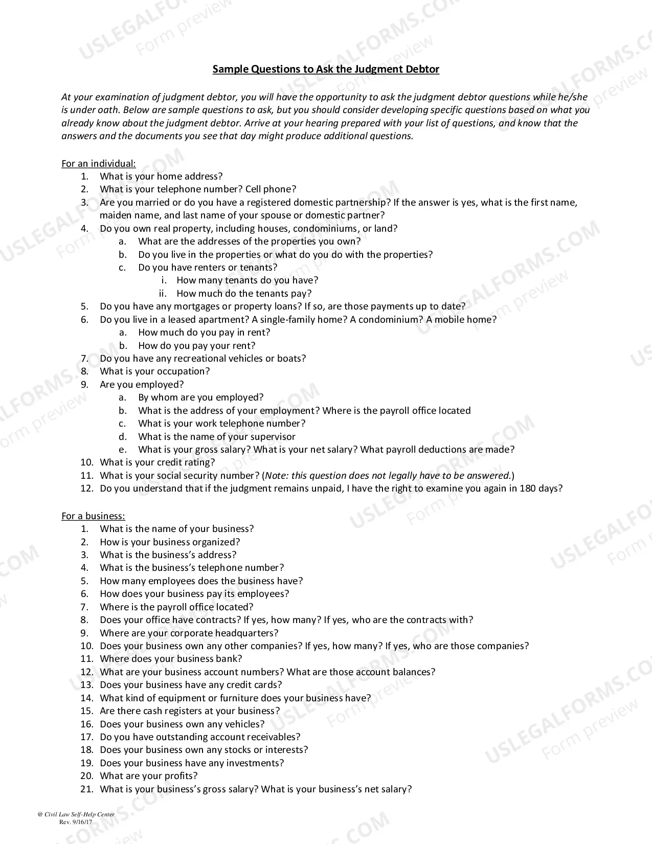 Preview Motion for Examination of Judgment Debtor - Fillable Form