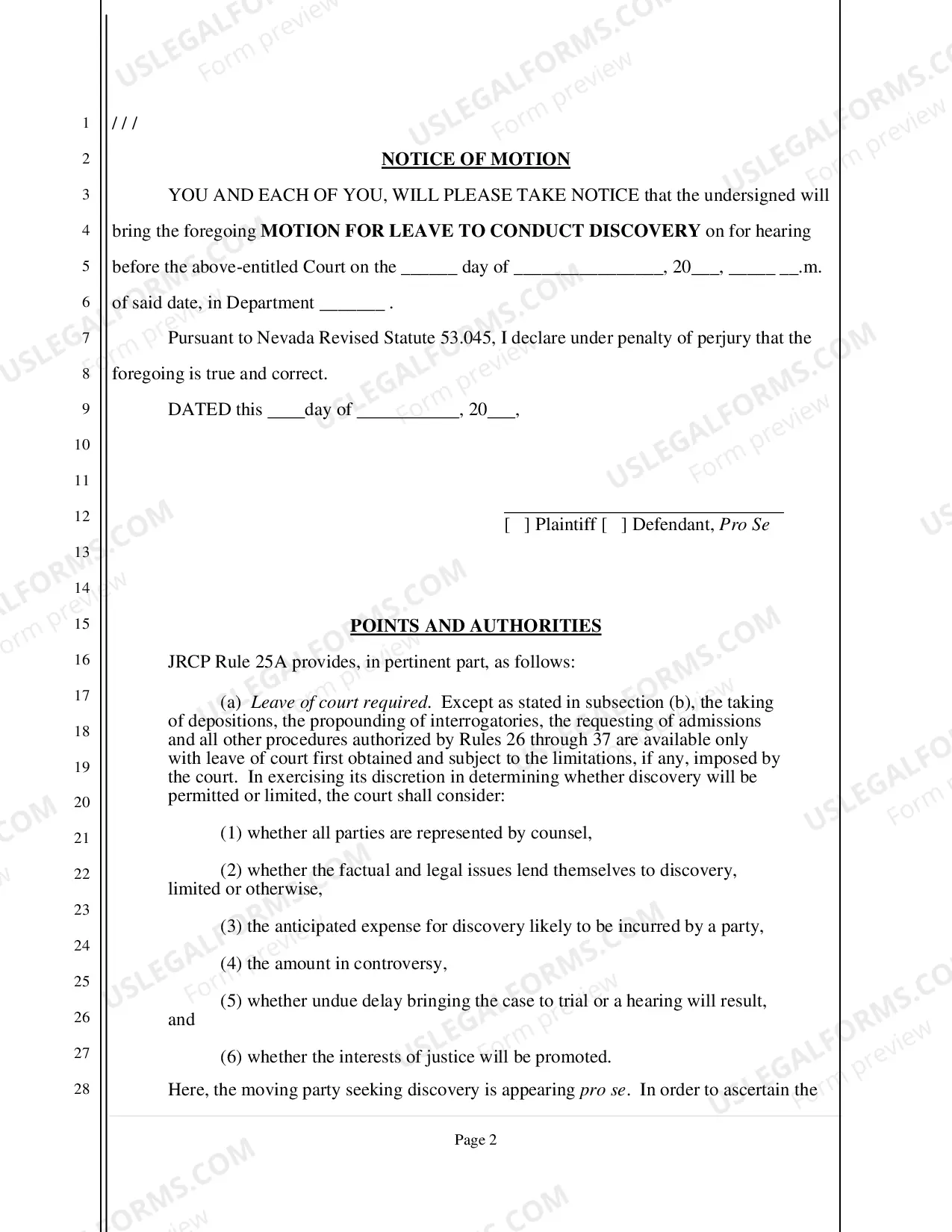 Preview Motion for Order to Show Cause - Nonfillable Form
