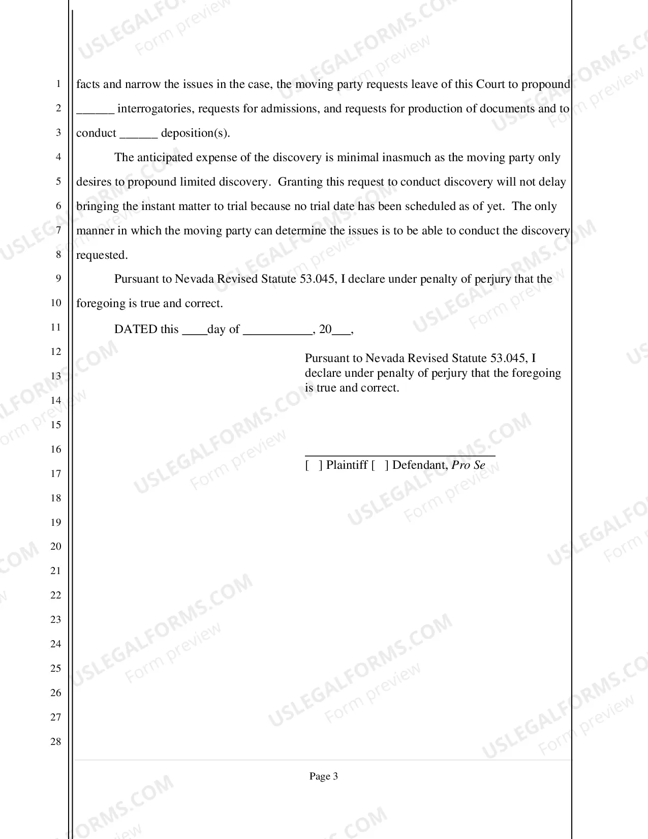Preview Motion for Order to Show Cause - Nonfillable Form