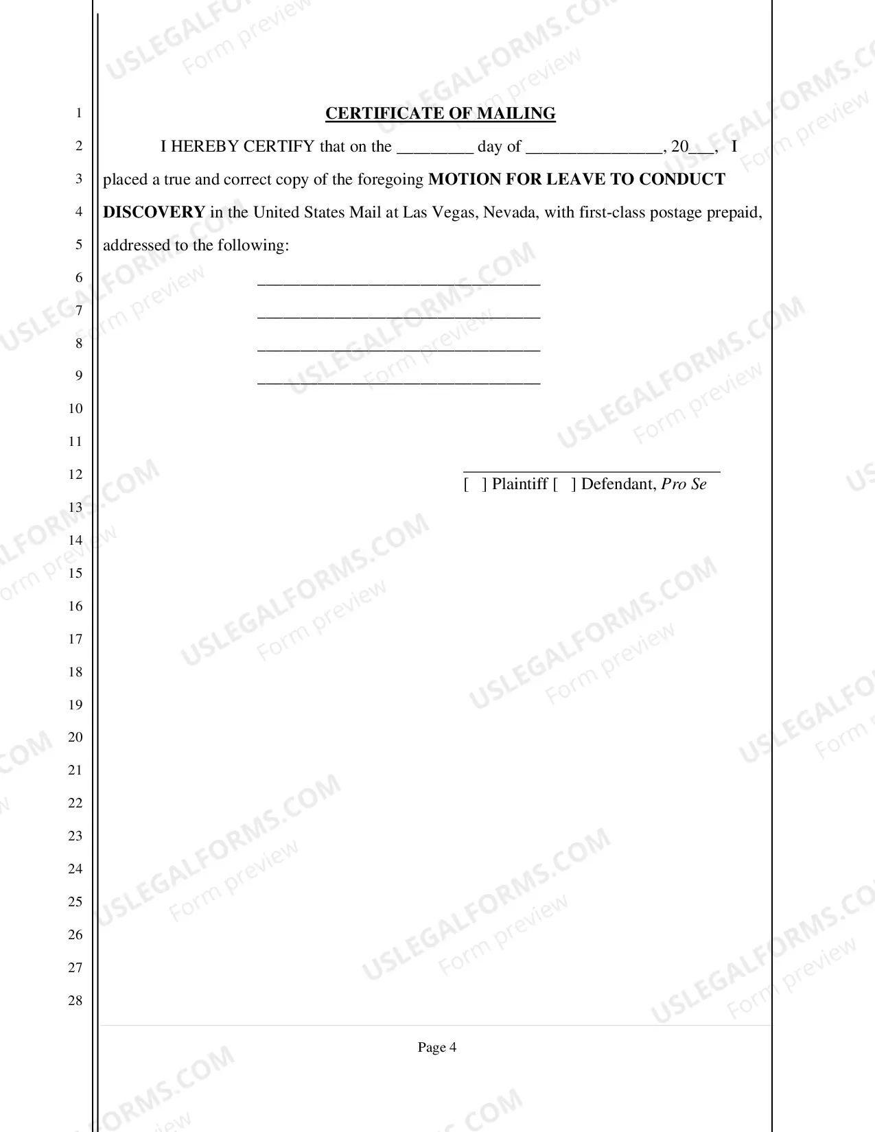 Preview Motion for Order to Show Cause - Nonfillable Form
