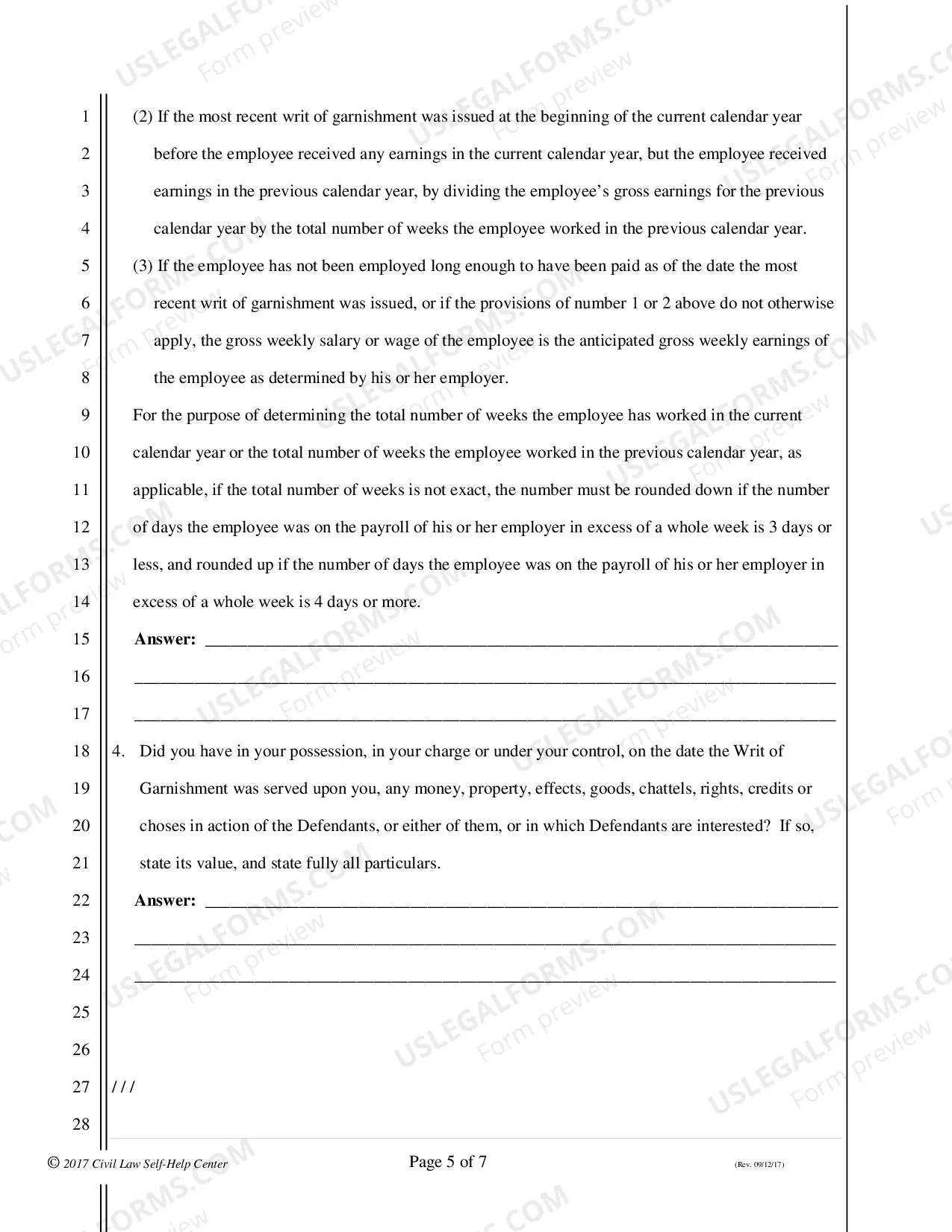 Preview Writ of Garnishment