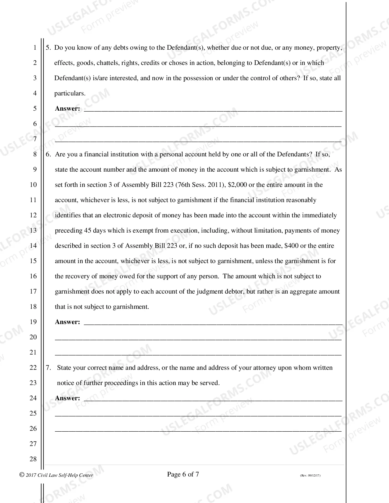 Preview Writ of Garnishment