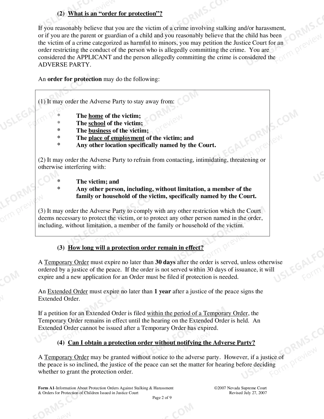 Preview Information Packet - Reference