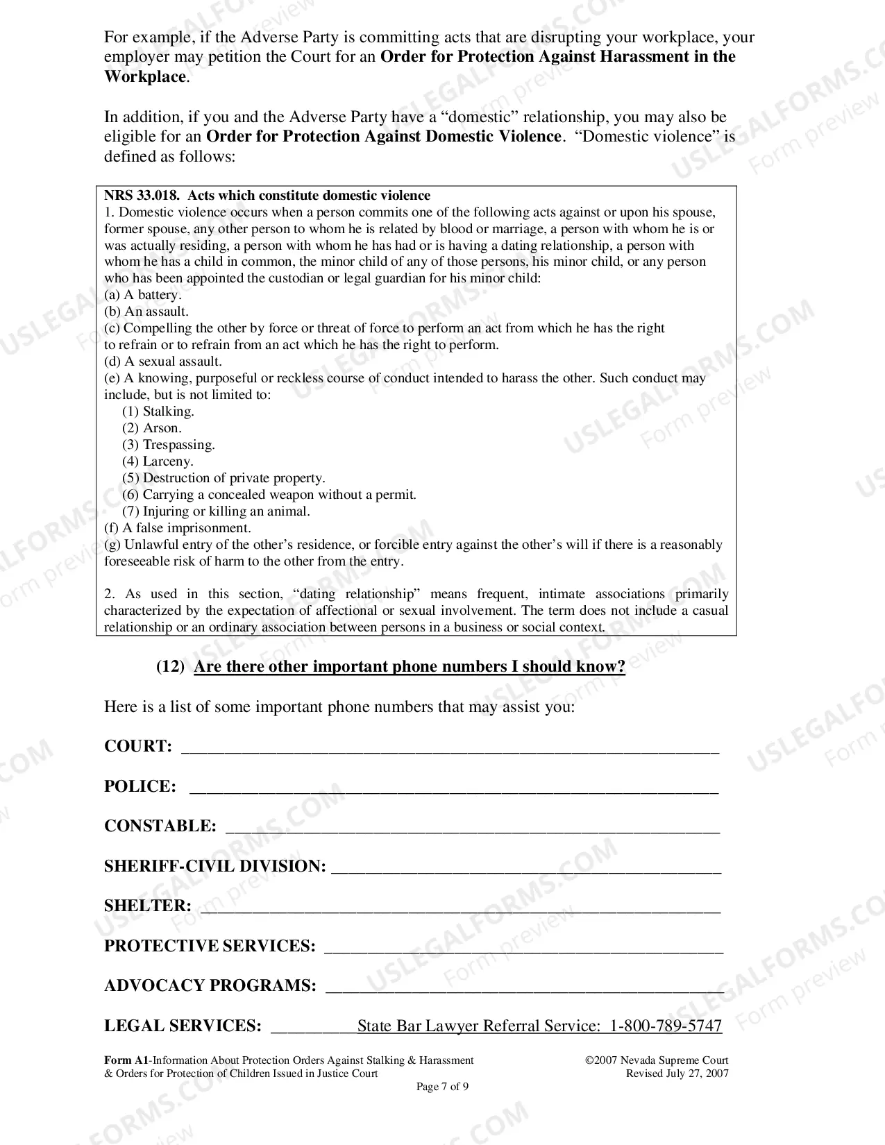 Preview Information Packet - Reference