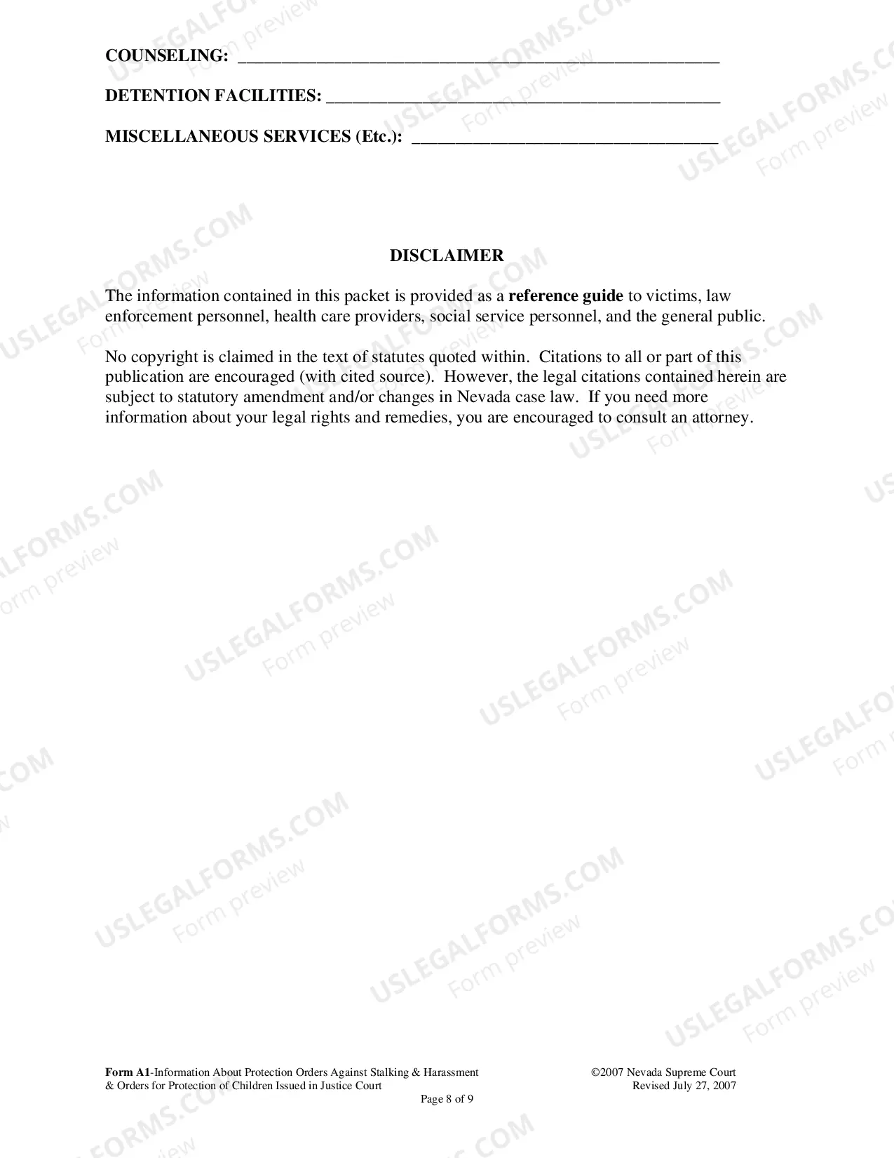 Preview Information Packet - Reference