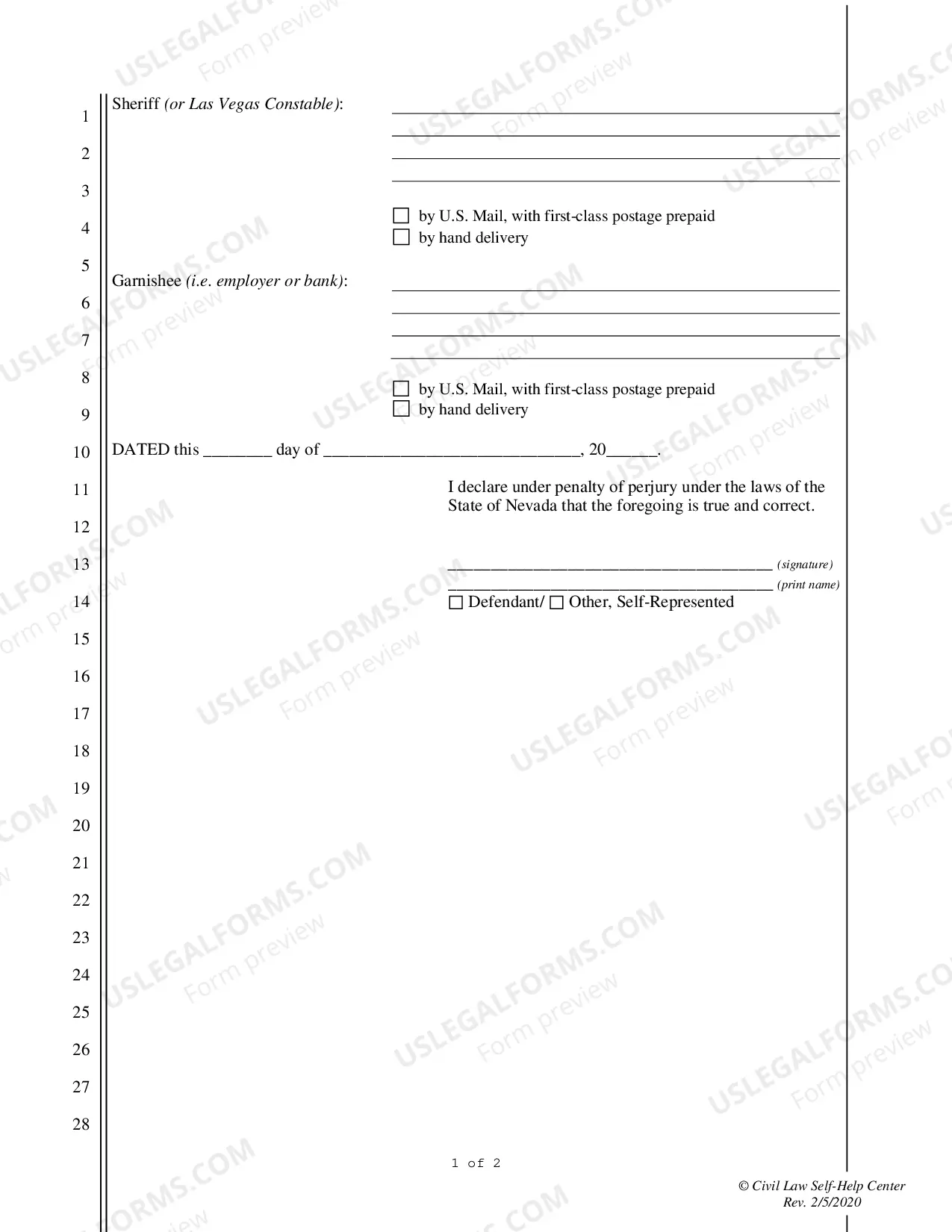 Preview CLAIM of EXEMPTION FROM EXECUTION