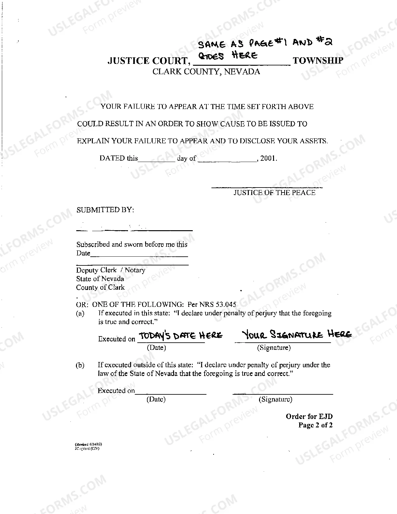 Preview MOTION FOR ORDER ALLOWING EXAMINATION of JUDGMENT DEBTOR