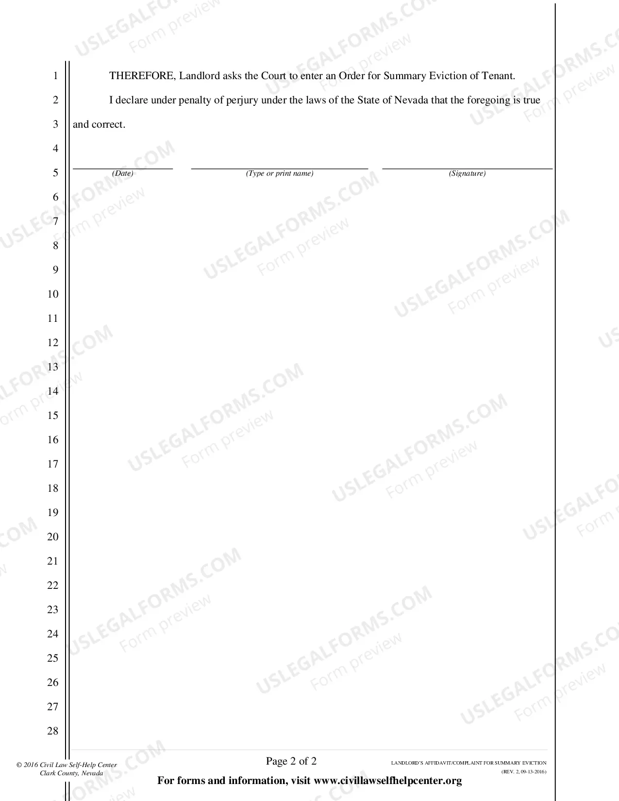 Preview Complaint For Summary Eviction