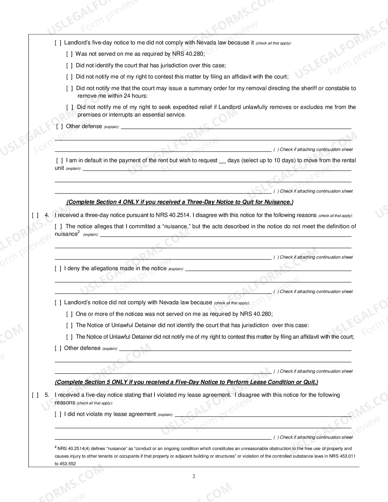 Preview Tenants Answer In Opposition To Summary Eviction