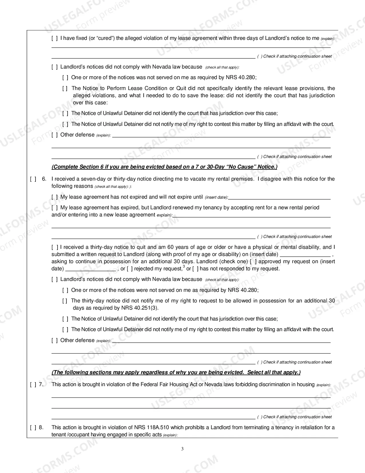 Preview Tenants Answer In Opposition To Summary Eviction