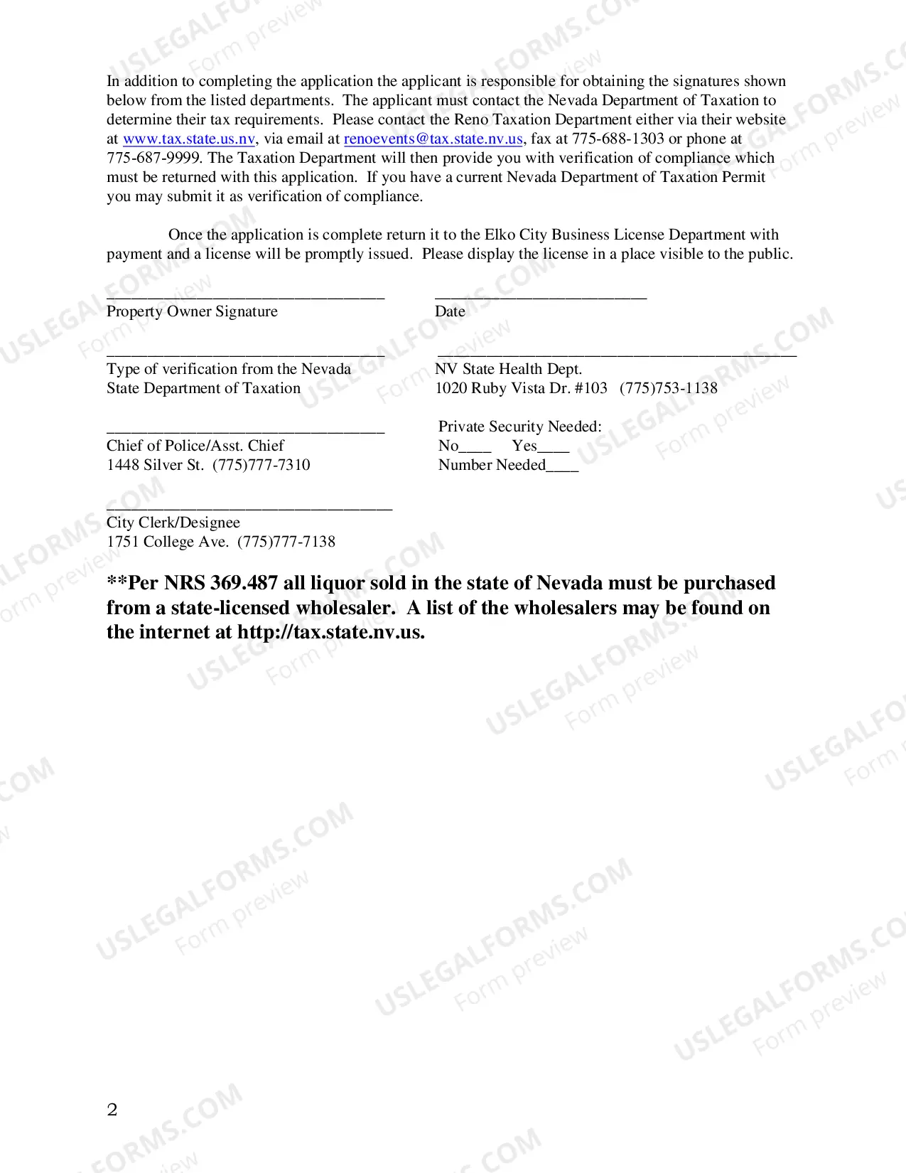 Preview Special Event Liquor License Application
