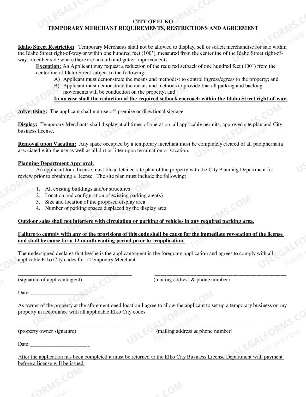 Preview Temporary Merchant Application